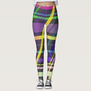 Leggings Coloré été Trippy Crossy Lines Motif
