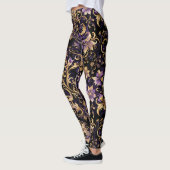 Leggings Coloré, Extravagant, Violet et Or (Gauche)
