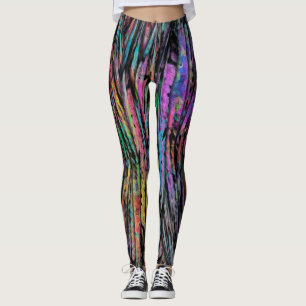 Leggings Coloré, fou, génial avec l'art abstrait vertical