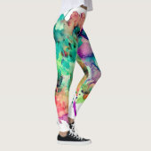 Leggings Coloré, fou, Unique Paint Splatter Arc-en-ciel (Droite)