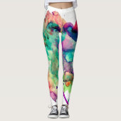 Leggings Coloré, fou, Unique Paint Splatter Arc-en-ciel (Devant)