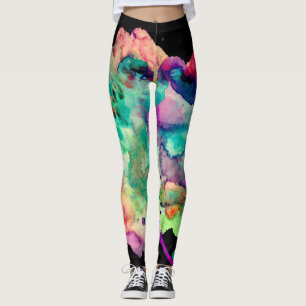Leggings Coloré, fou, Unique Paint Splatter Arc-en-ciel