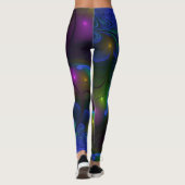 Leggings Coloré Lumineux Abstrait moderne Trippy Fractal (Dos)