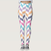 Leggings Coloré Pastel Chevron Motif (Devant)
