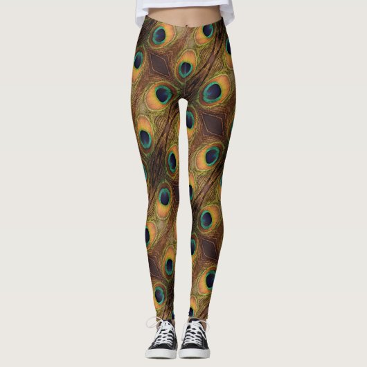 Leggings Coloré Peacock Vert Or Noir 4Penny (Devant)