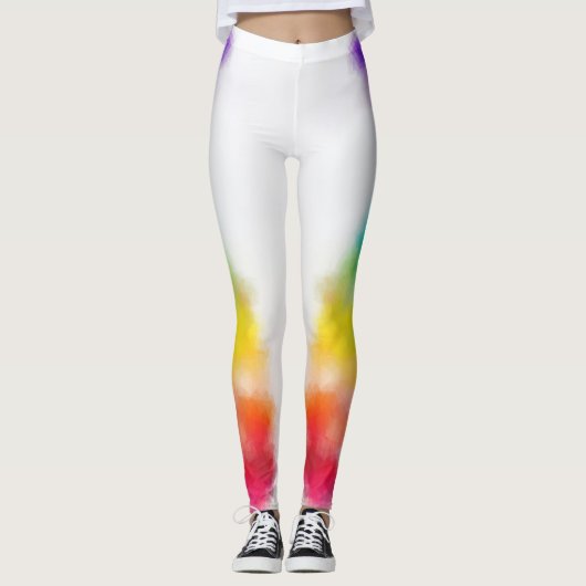 Leggings Coloré Rose Rouge Bleu Vert Jaune Moderne Élégant (Devant)