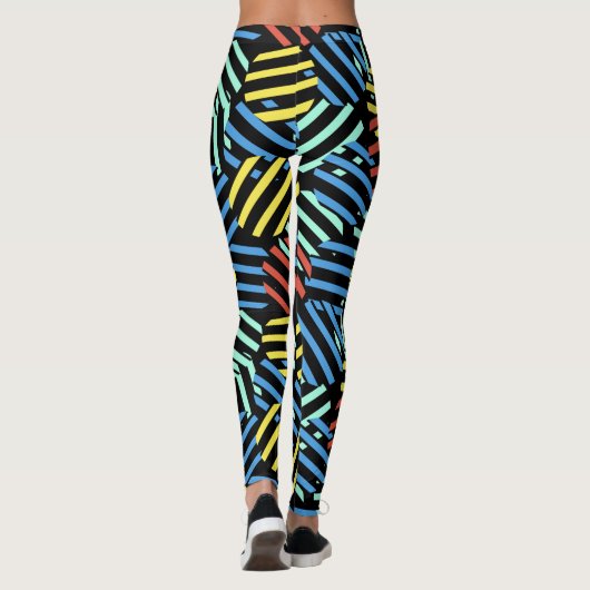 Leggings Colorée 80s Memphis Design Circular Motif (Dos)
