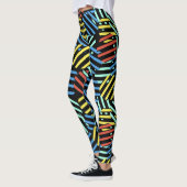 Leggings Colorée 80s Memphis Design Circular Motif (Gauche)