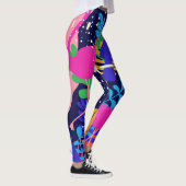 Leggings Colorée fleurs tropicales & oiseaux collage 2 (Droite)
