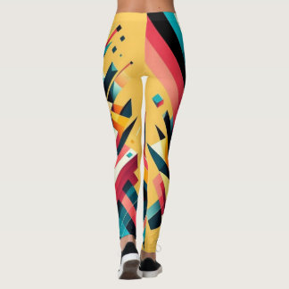 Leggings - Colorée, Jaune, Bleu, Noir, Blanc