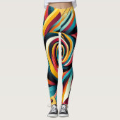 Leggings - Colorée, Jaune, Bleu, Noir, Blanc (Devant)