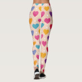 Leggings Colorée Pop Art Motif de coeur (Dos)