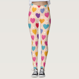 Leggings Colorée Pop Art Motif de coeur