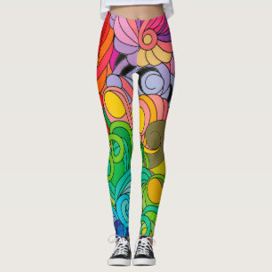 Leggings Colorée Retro 1960