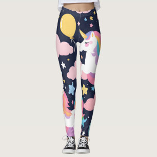 Leggings Colorée Unicorn motif de ballon arc-en-ciel pour e