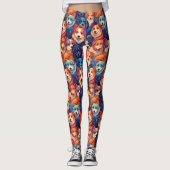 Leggings Colorés À Thème Canin (Devant)