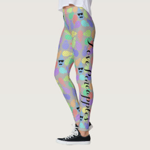 Leggings colorés "Aimer l'ananas"