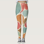 Leggings Colorés : Motif rétro Abstrait. (Devant)