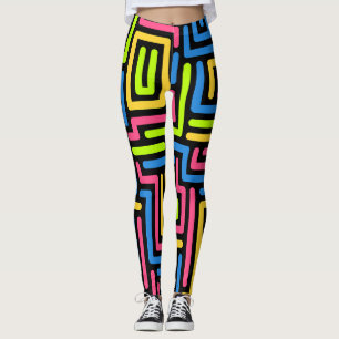 Leggings colorés Motifs des années 80