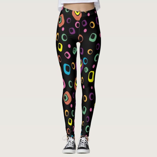 Leggings colorés noirs modernes (Devant)