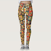 Leggings Colorful Abstract Tiled Geometrical Pattern (Devant)