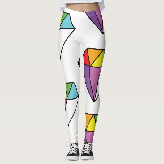 Leggings Colorful Diamond Cute Drawing (Devant)