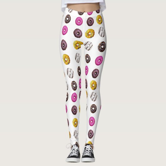 Leggings Colorful Donuts Seamless Pattern – Sweet Bakery Tr (Devant)
