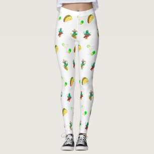 Leggings Colorful Festive Cinco de Mayo 2025 Dancing Cactus