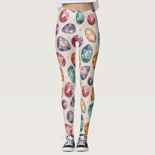 Leggings Colorful Gemstone Pattern (1) (Devant)