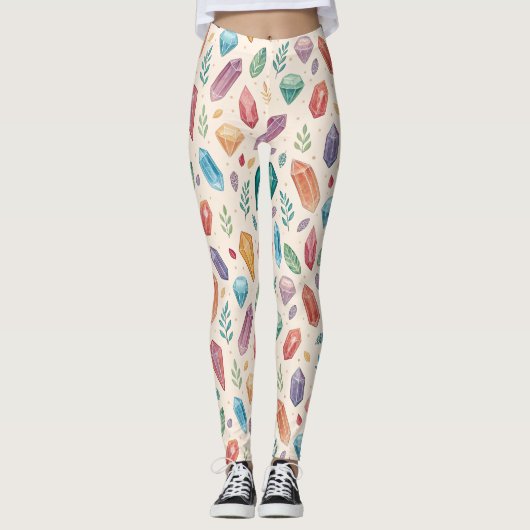 Leggings Colorful Gemstone Pattern (2) (Devant)