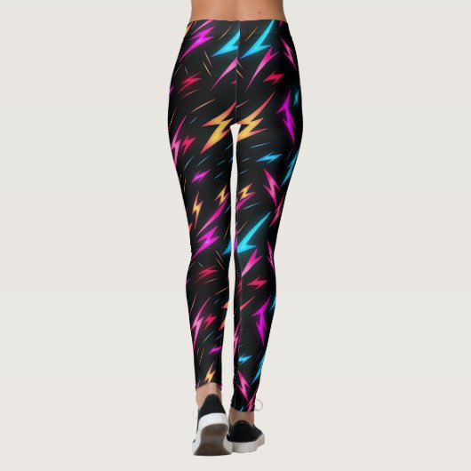 Leggings Colorful Lightning Bolt Pattern  (Dos)