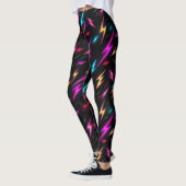 Leggings Colorful Lightning Bolt Pattern  (Gauche)