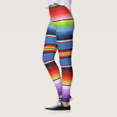 Leggings Colorful Mexican Blanket Rainbow Spanish Fabric (Gauche)