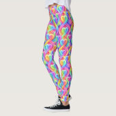 Leggings Colorful Modern Hearts Pattern Valentine’s Day  (Gauche)