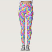 Leggings Colorful Modern Hearts Pattern Valentine’s Day  (Devant)