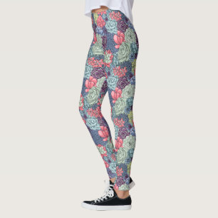 Leggings Colorful Motif Succulent