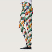 Leggings Colorful Paint Splatter Abstract Pattern (Gauche)