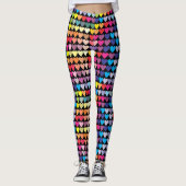 Leggings Colorful Rainbow Hearts Pattern (Devant)