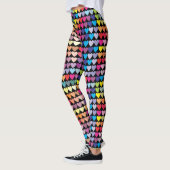 Leggings Colorful Rainbow Hearts Pattern (Gauche)
