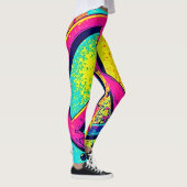 Leggings Colorful Retro Peace Sign (Droite)