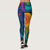 Leggings Colorful Spiral Abstract Pattern Geometric Swirl (Dos)