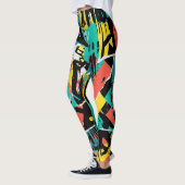Leggings Colorful Urban Graffiti Pattern (13) (Gauche)