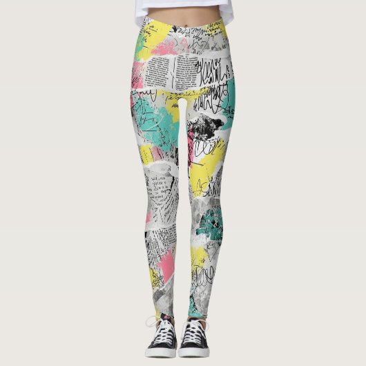 Leggings Colorful Urban Graffiti Pattern (3) (Devant)