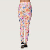 Leggings Colorful Watercolor Wildflowers Floral Pattern (Dos)