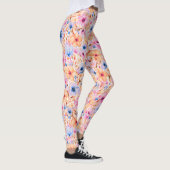 Leggings Colorful Watercolor Wildflowers Floral Pattern (Droite)