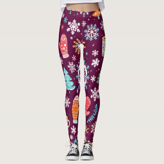 Leggings Colorful Winter Pattern (Devant)