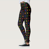 Leggings Coloris Motif de forme de diamant (Gauche)