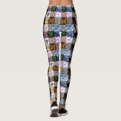 Leggings Colourful Butterfly Plaid Tartan Check Design  (Dos)