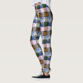 Leggings Colourful Butterfly Plaid Tartan Check Design  (Gauche)