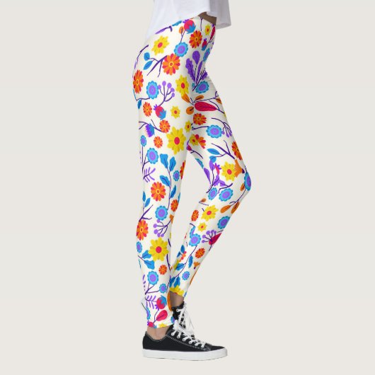 Leggings Colourful Exotic Floral Pattern-23146 (Droite)